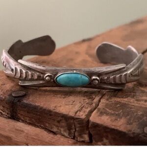 Nice Old Cuff Bracelet with Turquoise